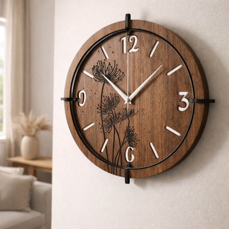 Dizajnové hodiny s tichým quartz mechanizmom a striebornými ručičkam