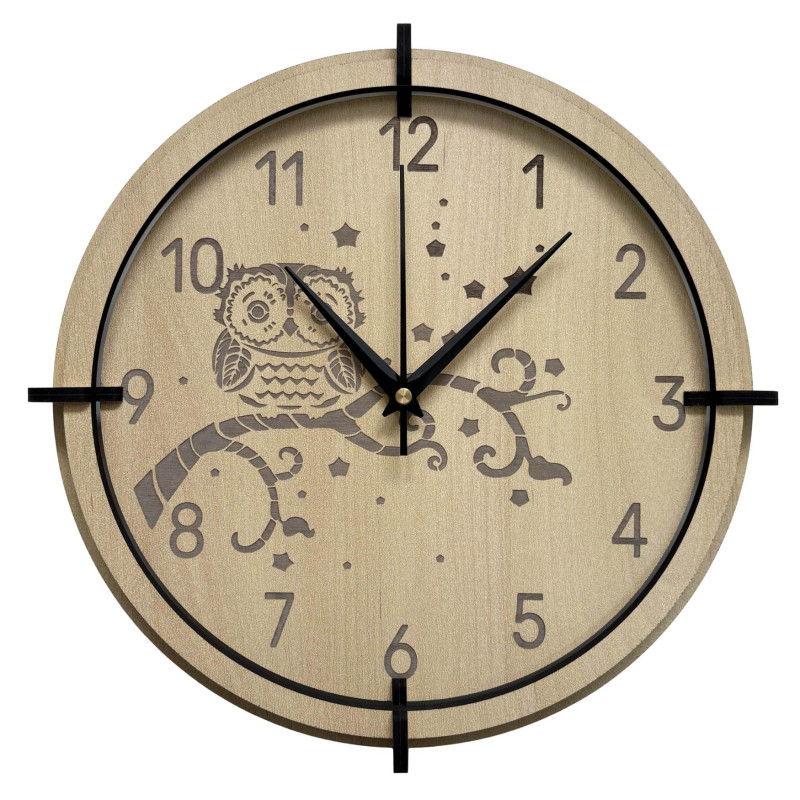 Javorové hodiny sova pre deti – tiché, hravé a ideálne do detskej izby.