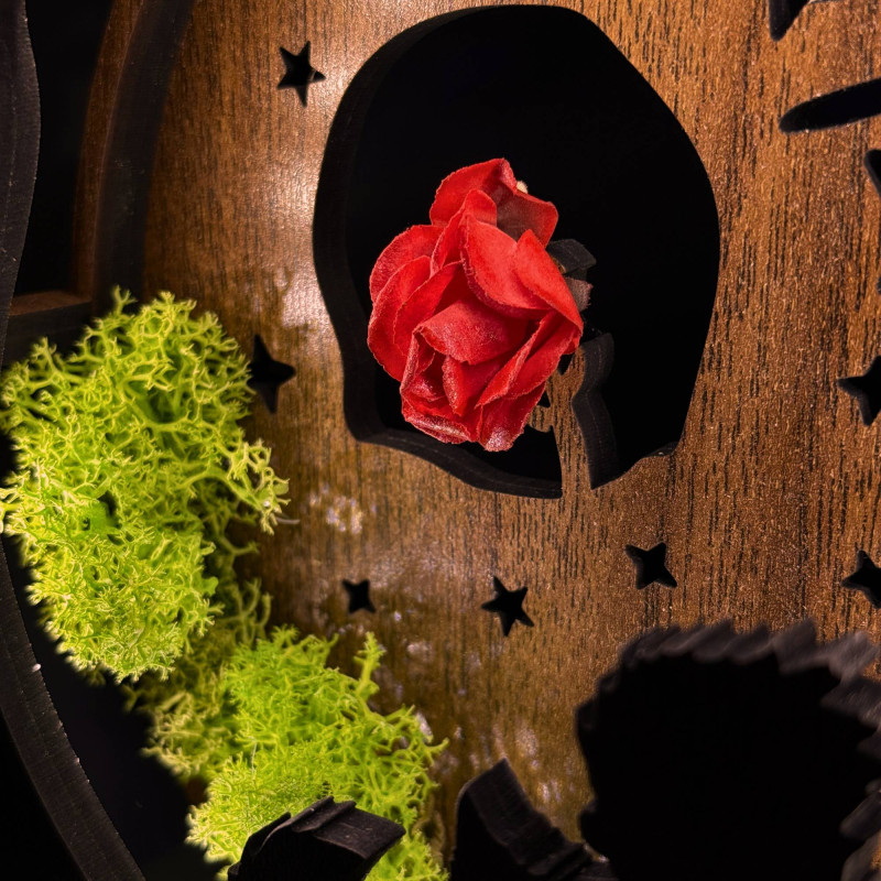 LED dekorácia Malý princ s lietadlom | Orech Wenge