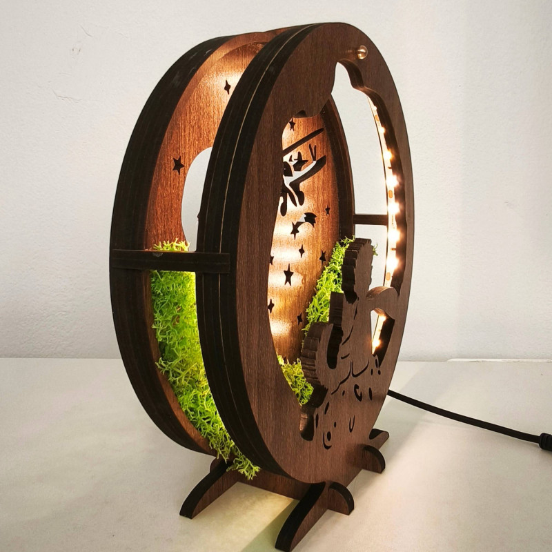 LED dekorácia Malý princ s lietadlom | Orech Wenge