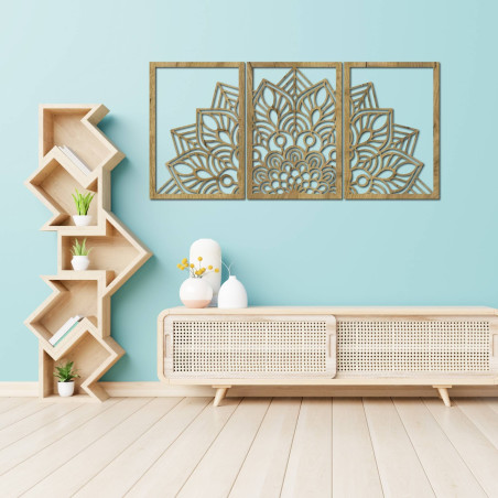 3-dielna mandala kvetov na stenu - FLOFER