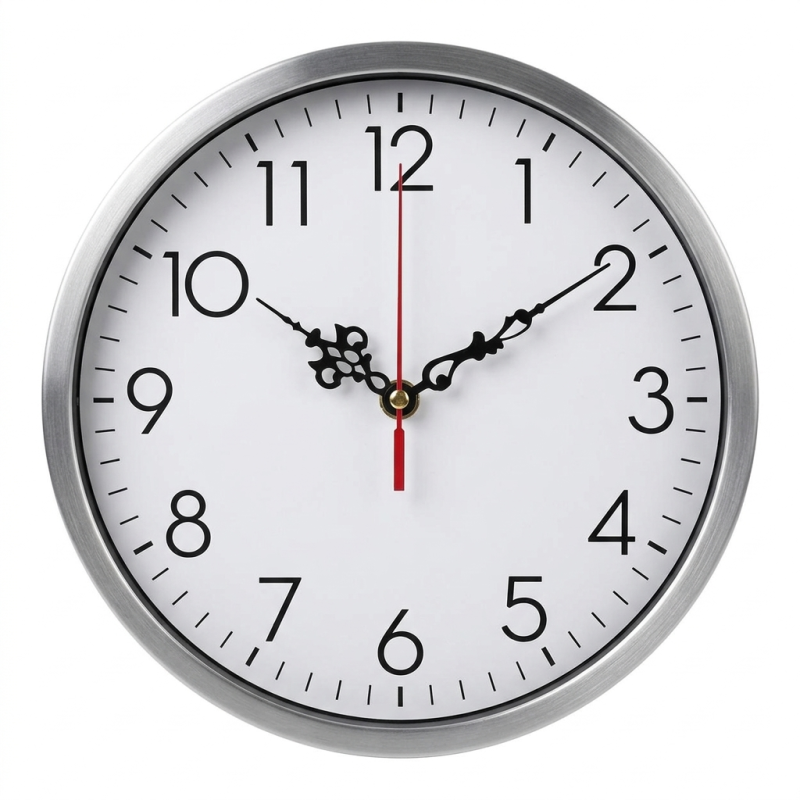 Štýlové čierne hliníkové ručičky s červenou sekundovkou vhodné pre moderný interiér.