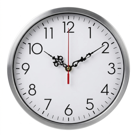 Štýlové čierne hliníkové ručičky s červenou sekundovkou vhodné pre moderný interiér.