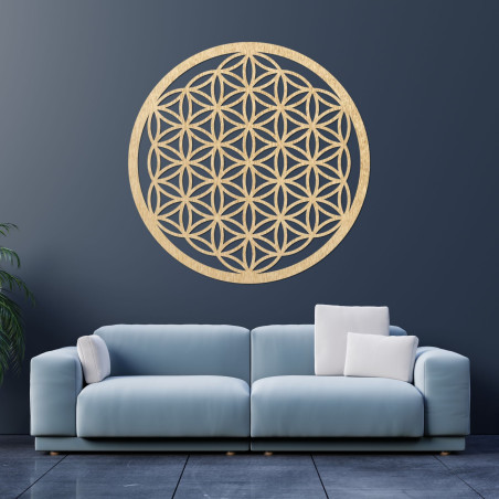 Drevená nástenná dekorácia Kvet života posvätná geometria mandala | FOGO