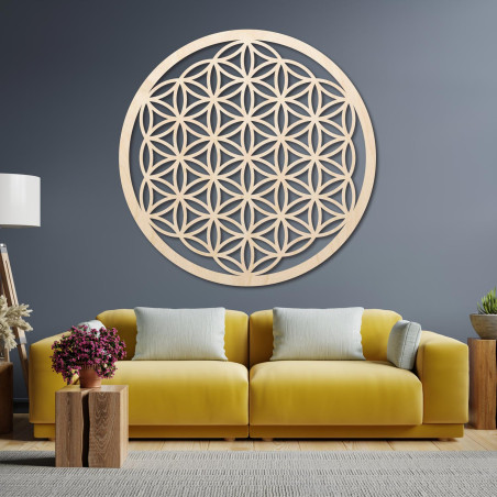 Drevená nástenná dekorácia Kvet života posvätná geometria mandala | FOGO