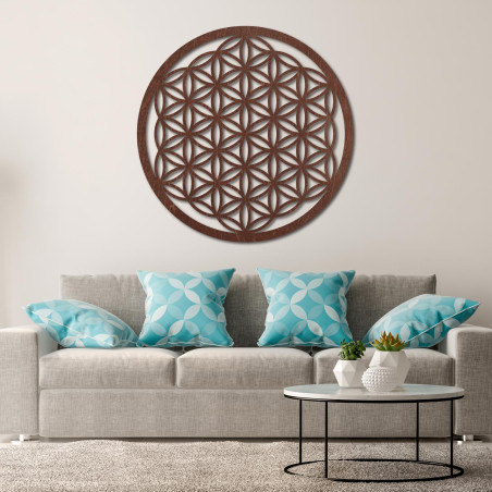 Drevená nástenná dekorácia Kvet života posvätná geometria mandala | FOGO