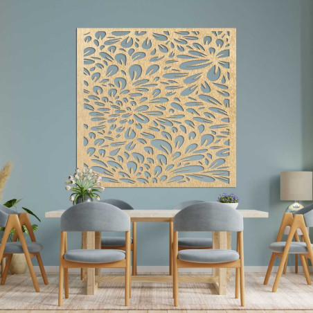 Kvetinový drevený panel na stenu - KROKORIRO