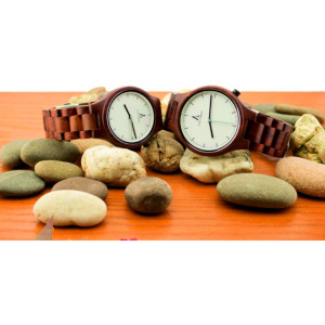 ALK VISION Náramkové hodinky na ruku drevené DHO12 ABC hnedé