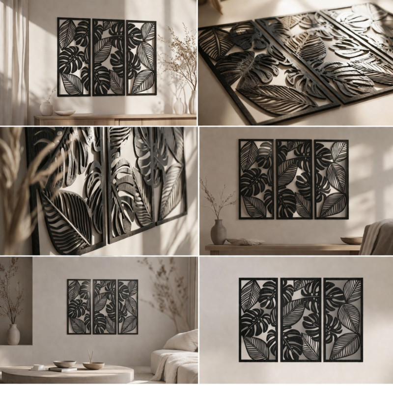 Trojdielny obraz monstera pre milovníkov...