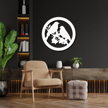 Drevený obraz na stenu vtáky na konári - BIERDO