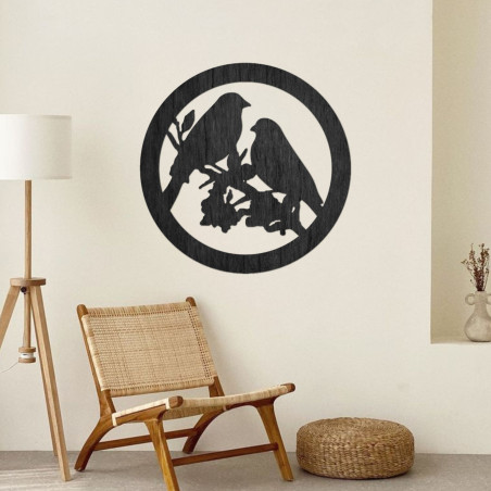 Drevený obraz na stenu vtáky na konári - BIERDO