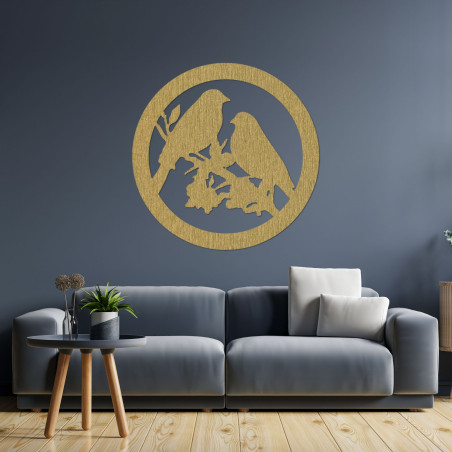 Drevený obraz na stenu vtáky na konári - BIERDO