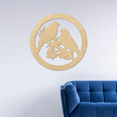 Drevený obraz na stenu vtáky na konári - BIERDO