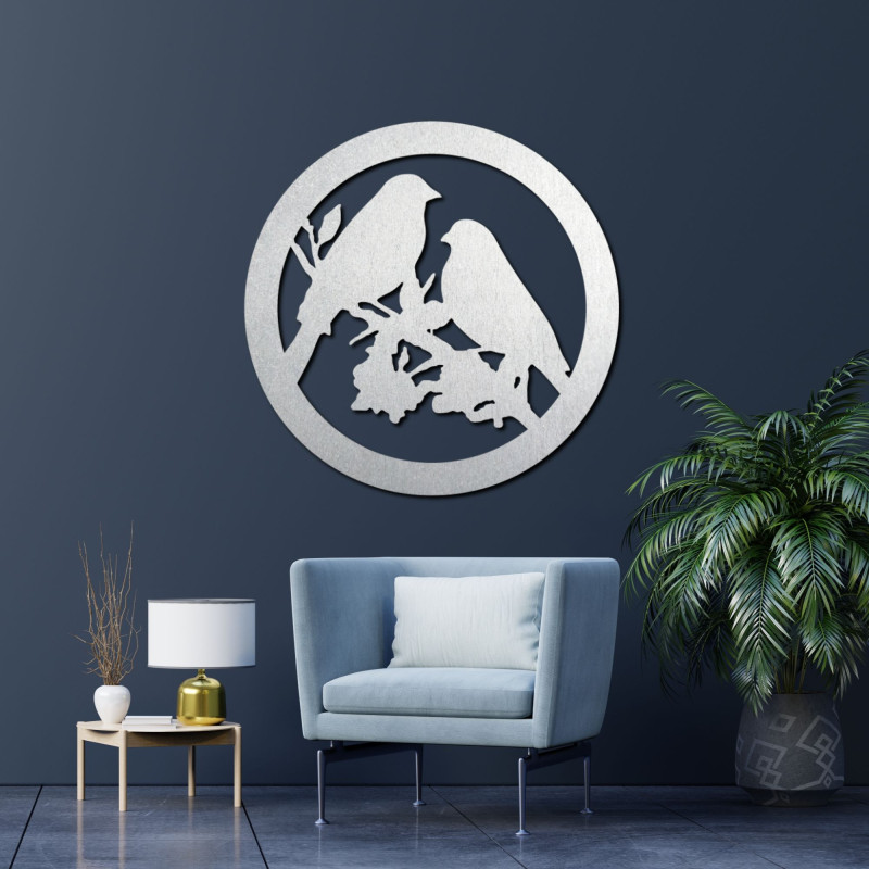 Drevený obraz na stenu vtáky na konári - BIERDO