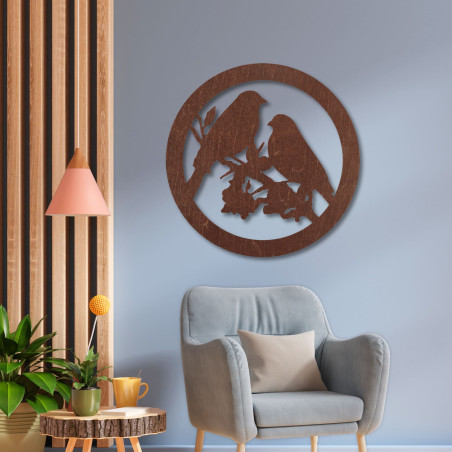 Drevený obraz na stenu vtáky na konári - BIERDO