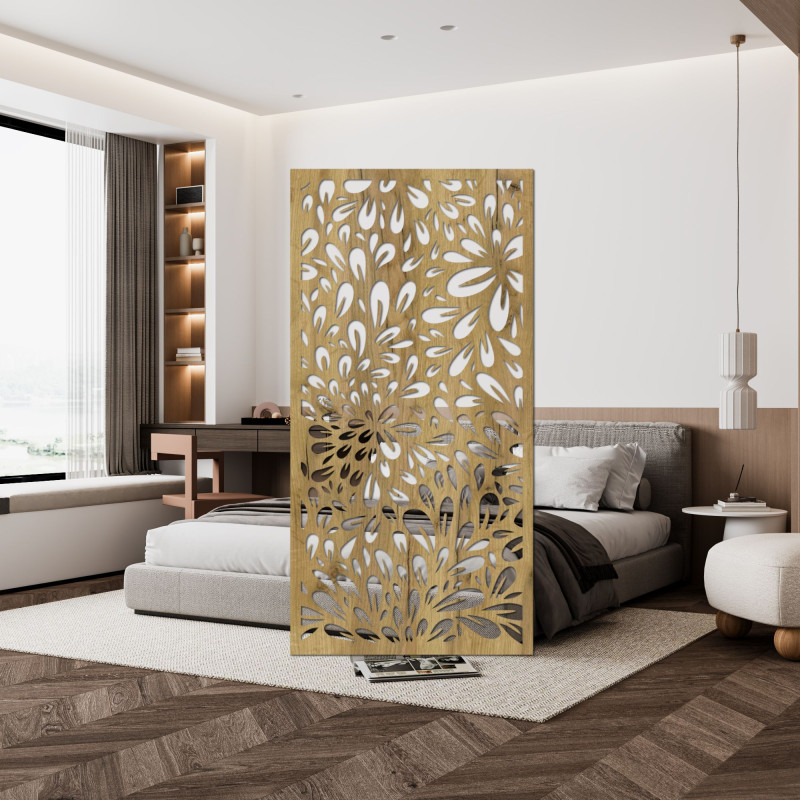 Štýlová drevená dekorácia na stenu do moderného interiéru