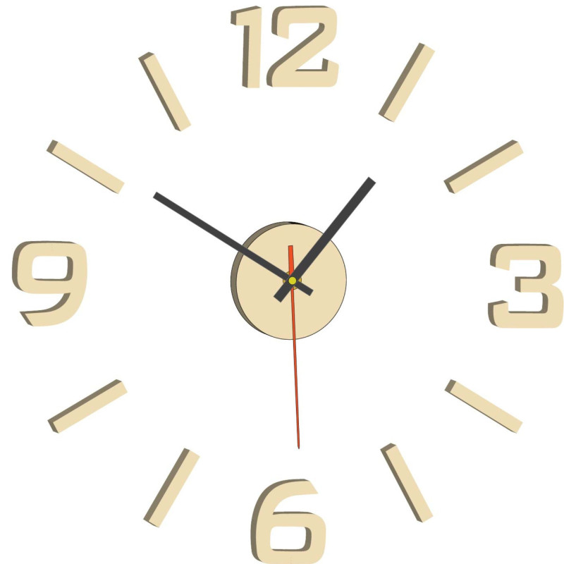 Akrylové 3D nástenné hodiny – 3D efekt, bez vŕtania