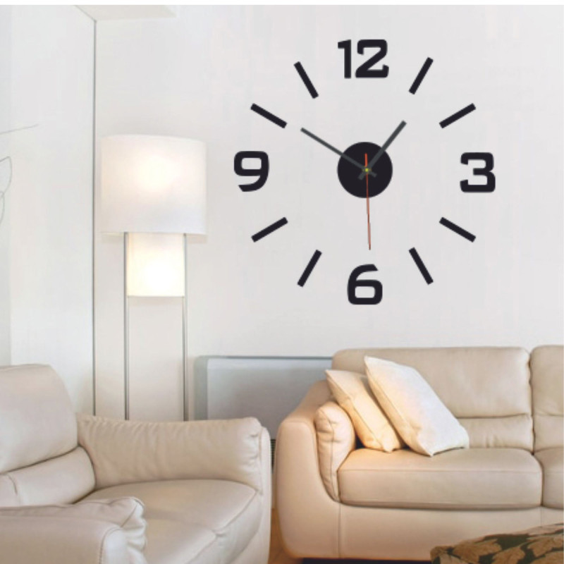 Akrylové 3D nástenné hodiny – 3D efekt, bez vŕtania