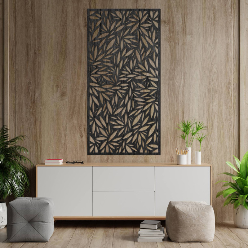 Drevený obraz listov pre harmóniu a pokoj vo vašom domove