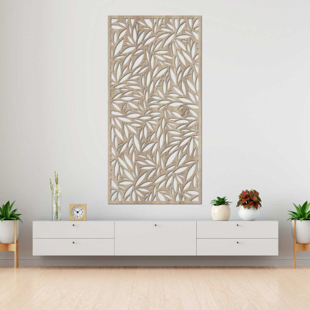 Prírodná krása listov zachytená v drevenom obraze