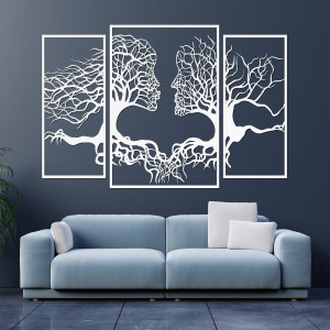 Obraz na stenu - Tváre a stromy znázorňujú spojenie medzi človekom a prírodou 2