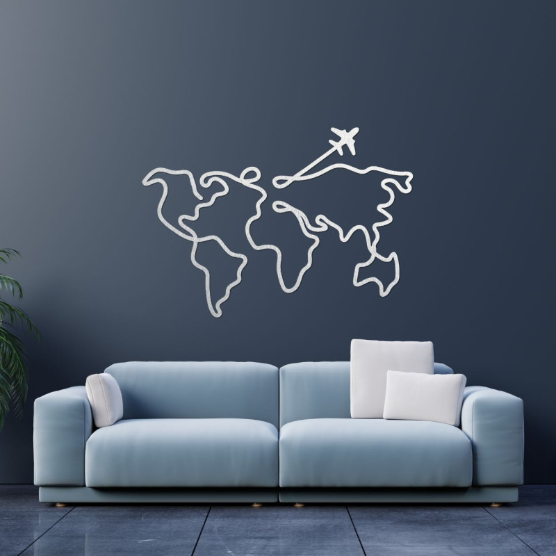 Štýlová drevená mapa sveta ako moderná dekorácia do interiéru