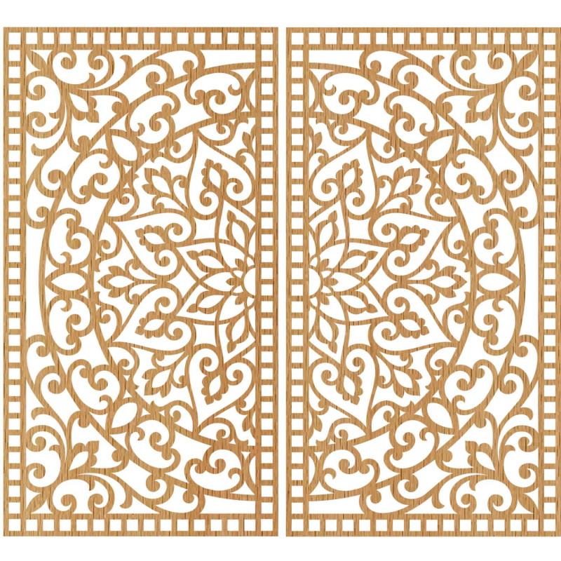 Symetrický nástenný set dvoch obrazov s ornamentálnym motívom orientálnej mandaly