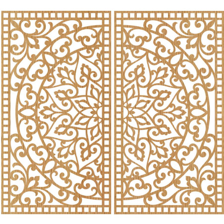 Symetrický nástenný set dvoch obrazov s ornamentálnym motívom orientálnej mandaly