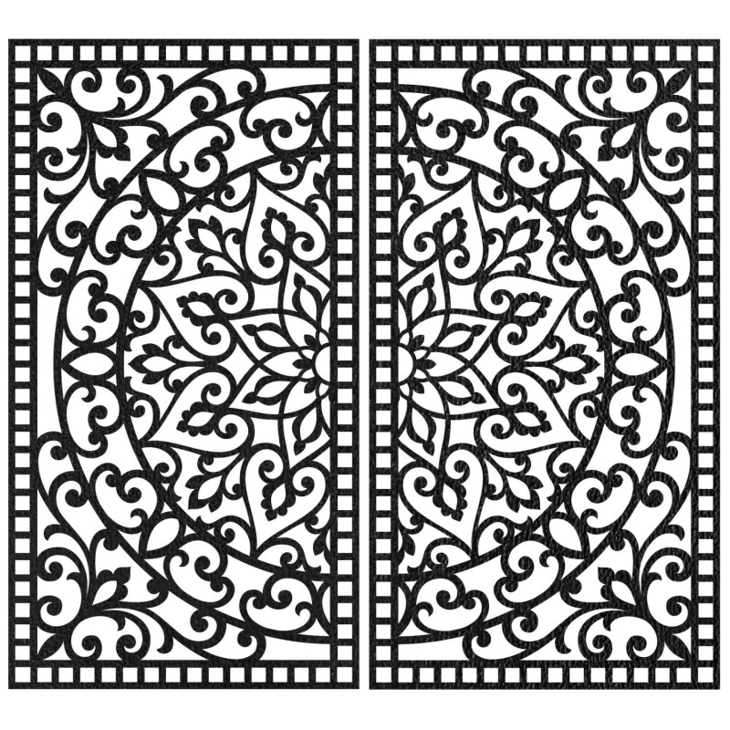 Luxusný 3D diptych s vyrezávaným vzorom mandaly nad dizajnovou komodou v byte