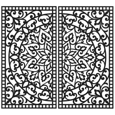 Luxusný 3D diptych s vyrezávaným vzorom mandaly nad dizajnovou komodou v byte