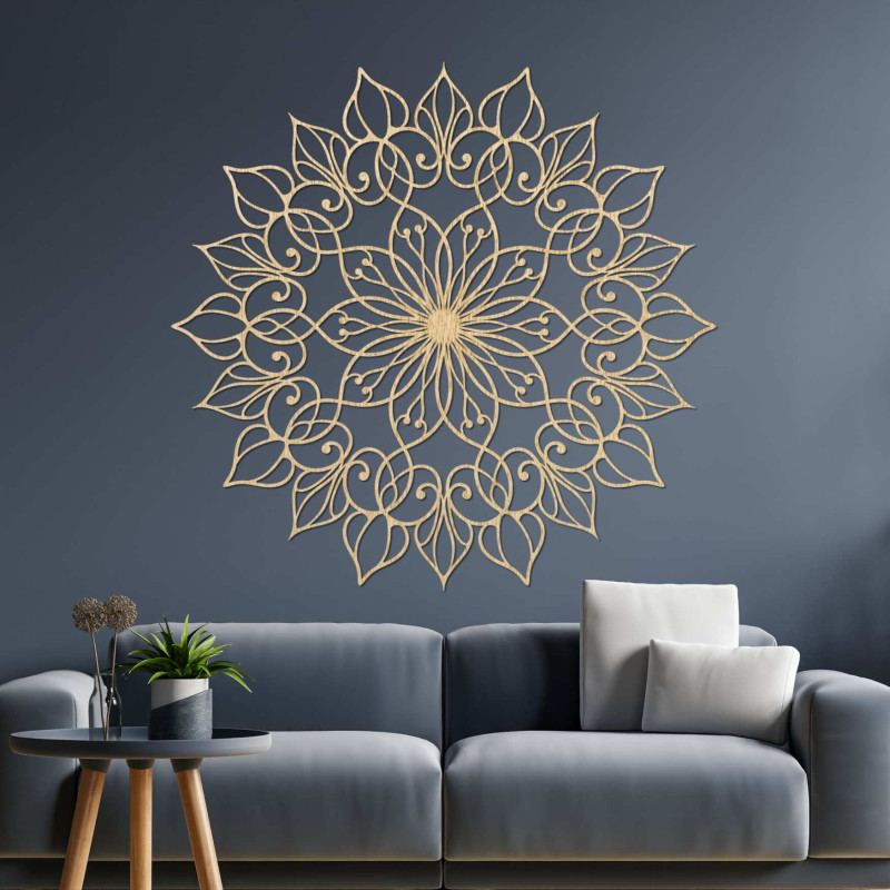 Drevená kvetinová Mandala | Precízny 3D výrez z HDF