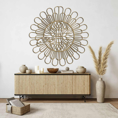 Vyrezávaný 3D obraz mandala ryba štvorzubec z čiernej HDF dosky