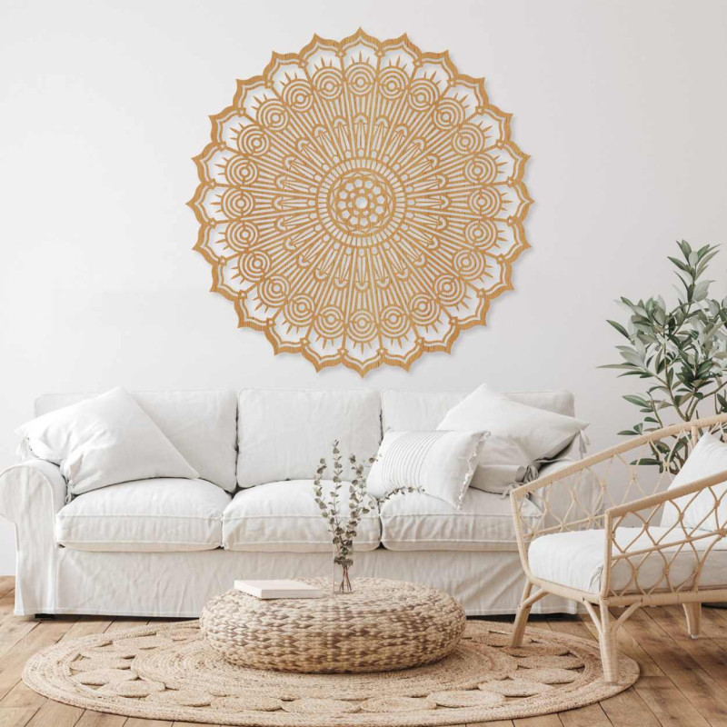 Luxusná 3D Mandala z dreva, laserový výrez. Moderný nástenný ornament v boho štýle pre interiér.