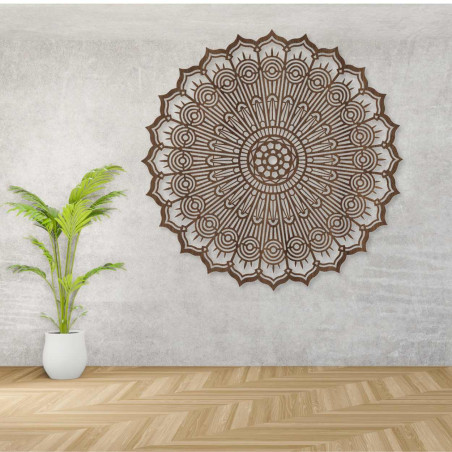 Luxusná 3D Mandala z dreva, laserový výrez. Moderný nástenný ornament v boho štýle pre interiér.