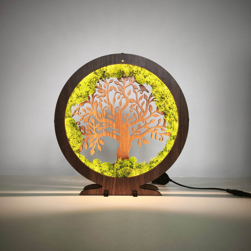 Stmievateľná LED stolová lampa s prírodným motívom Strom života.