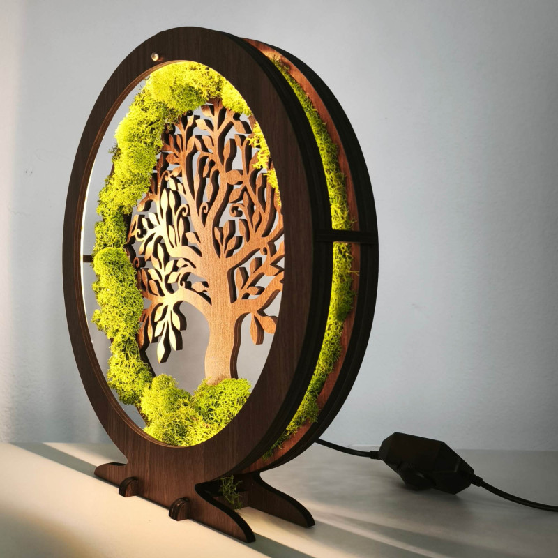 Stmievateľná LED stolová lampa s prírodným motívom Strom života.