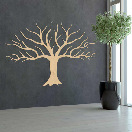 Štýlový drevený strom na stenu zaujme detailným minimalistickým dizajnom