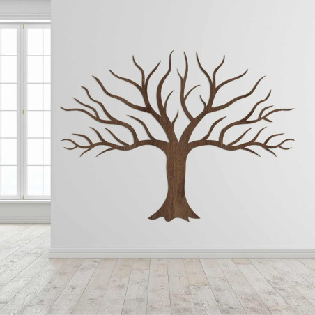 Štýlový drevený strom na stenu zaujme detailným minimalistickým dizajnom