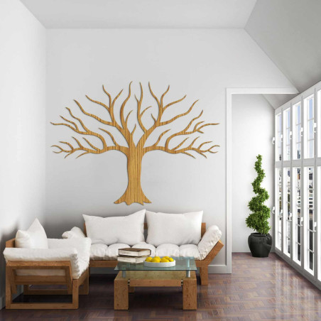 Štýlový drevený strom na stenu zaujme detailným minimalistickým dizajnom