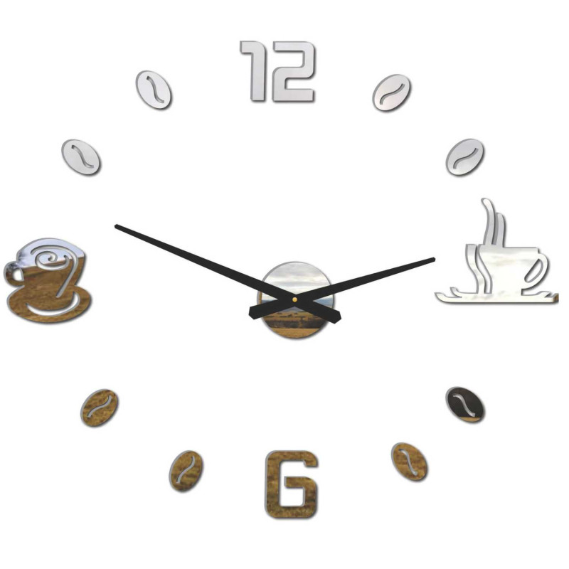 Hodiny na stenu nalepovacie káva | COFFE