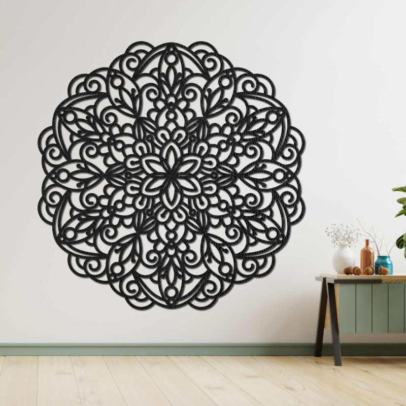 Luxusná drevená mandala na stenu pre harmonický a elegantný interiér