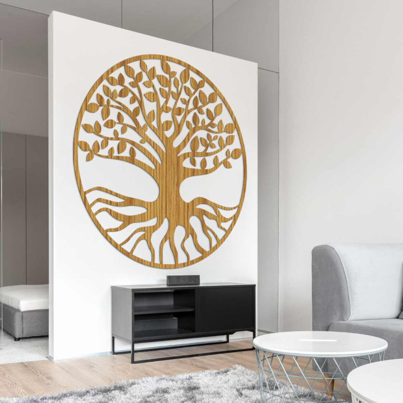 Minimalistická nástenná dekorácia strom života v čiernom prevedení