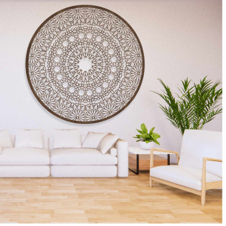 Moderný kruhový obraz mandala z dreva do obývačky