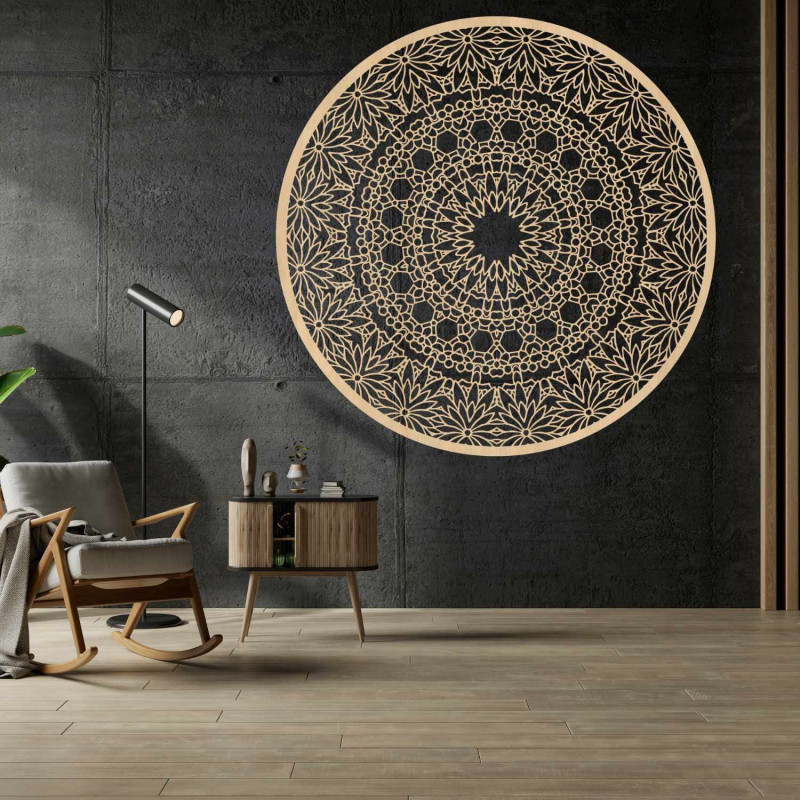 Drevená mandala na stenu pre harmonický a útulný domov