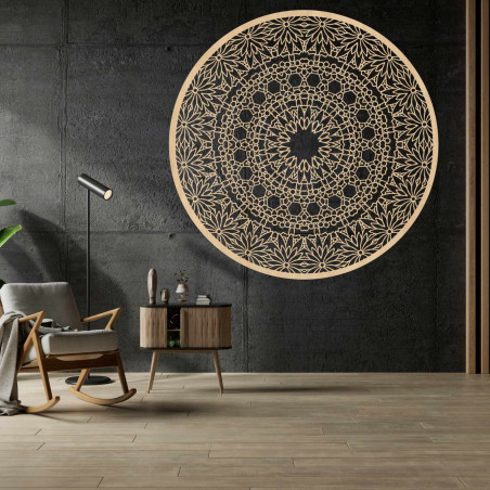 Drevená mandala na stenu pre harmonický a útulný domov