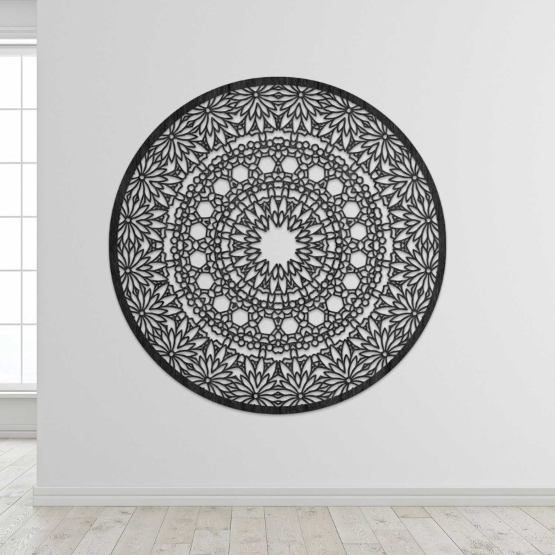 Elegantný obraz mandala z dreva do moderného domova