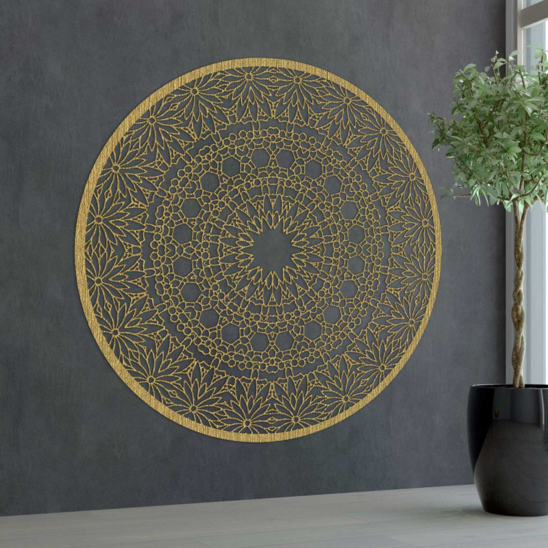 Dizajnová mandala na stenu s precíznym geometrickým vzorom