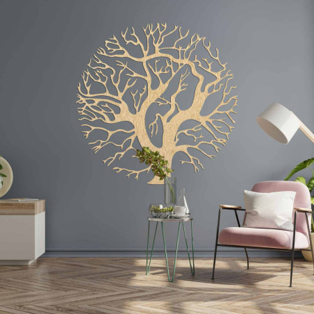 Moderná drevená dekorácia Strom života do elegantného interiéru