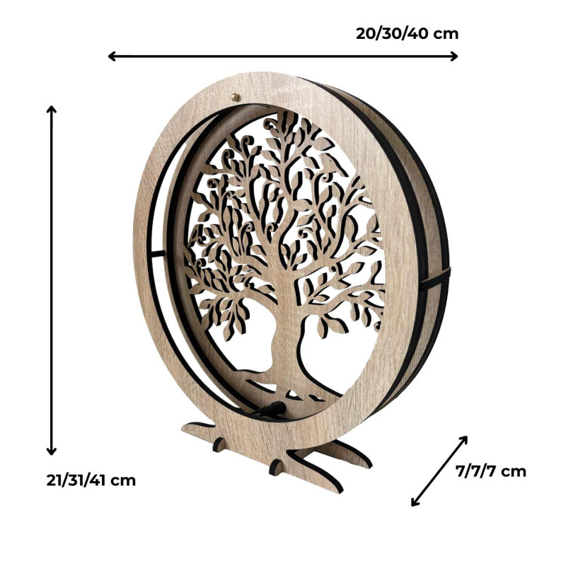 Elegantná stolová lampa Strom života s jemným LED osvetlením