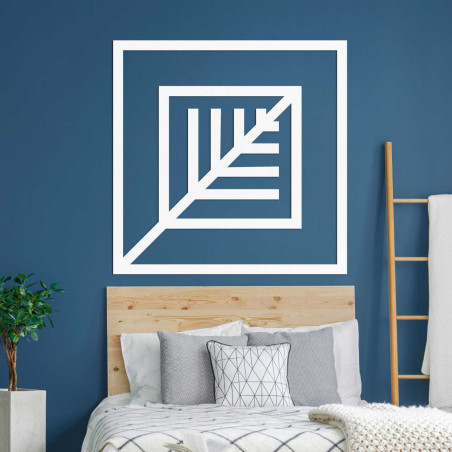 Geometrický obraz z dreva s minimalistickým dizajnom na stenu